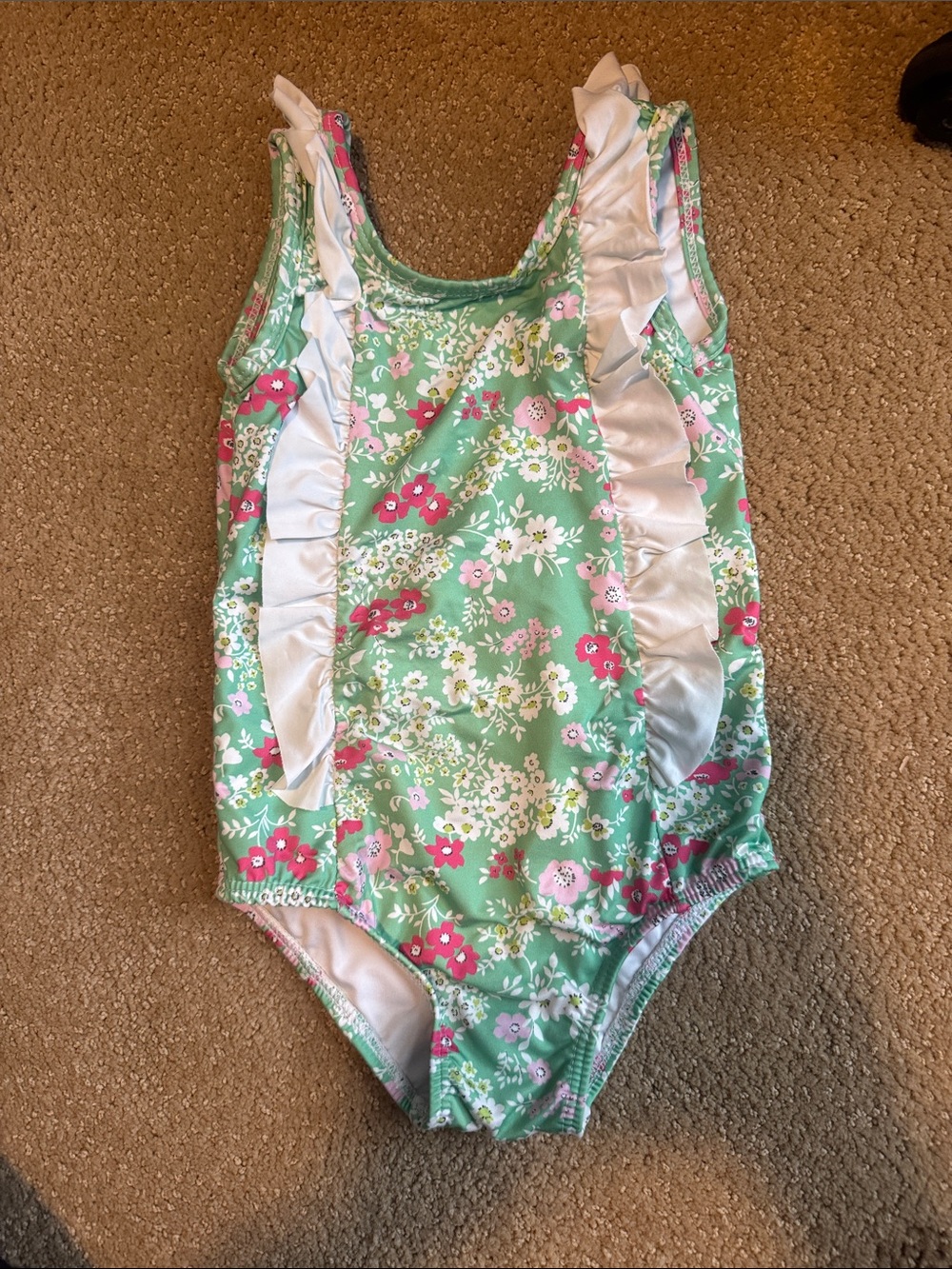 Bella Bliss- Mint Floral Ruffle One-Piece Swimsuit